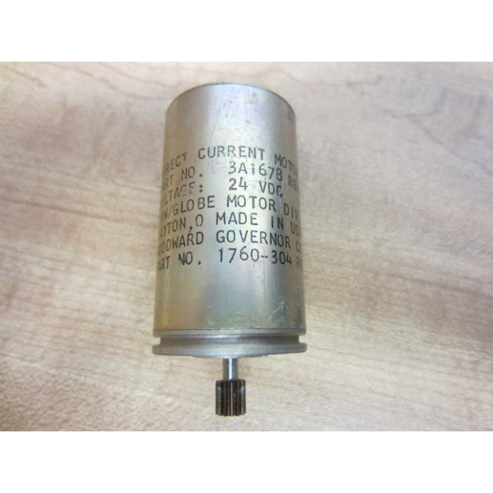 TRWGlobe 3A1678 Direct Current Motor Rev C 1760-304 Rev E - Used