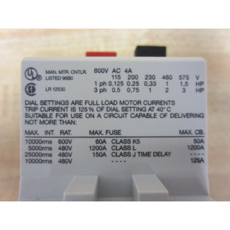 AEG 910-201-207 2,5- 4A MBS25 Starter  910-201-207-000 - Used