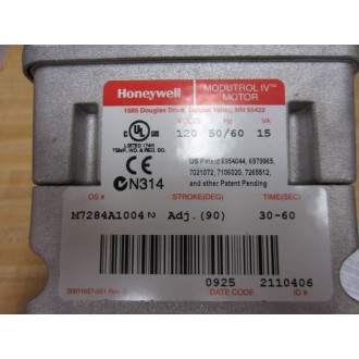 Honeywell M7284A-1004 Modutrol IV Motor M7284A1004