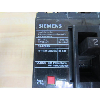 Siemens HHED63B020 Circuit Breaker SA1E025 HHED63B020L - Used