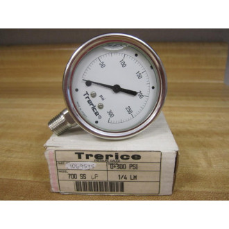 Trerice 1069535 Liquid Pressure Gauge 700SS 0-300PSI
