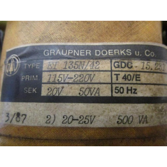 Graupner Doerks EI 135N42 Transformer E1135N42 - Used