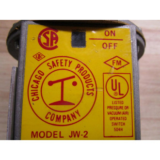Chicago Safety JW-2 Pressure Switch JW2 - New No Box