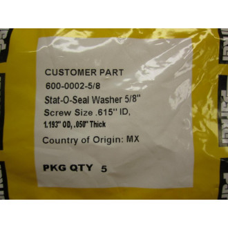 Parker 600-0002-58 Stat-O-Seal Washer (Pack of 5)