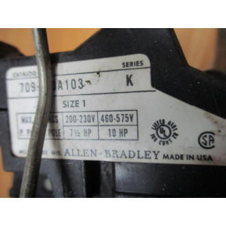 Allen Bradley 709-BOA103 Starter 709BOA103 - Used