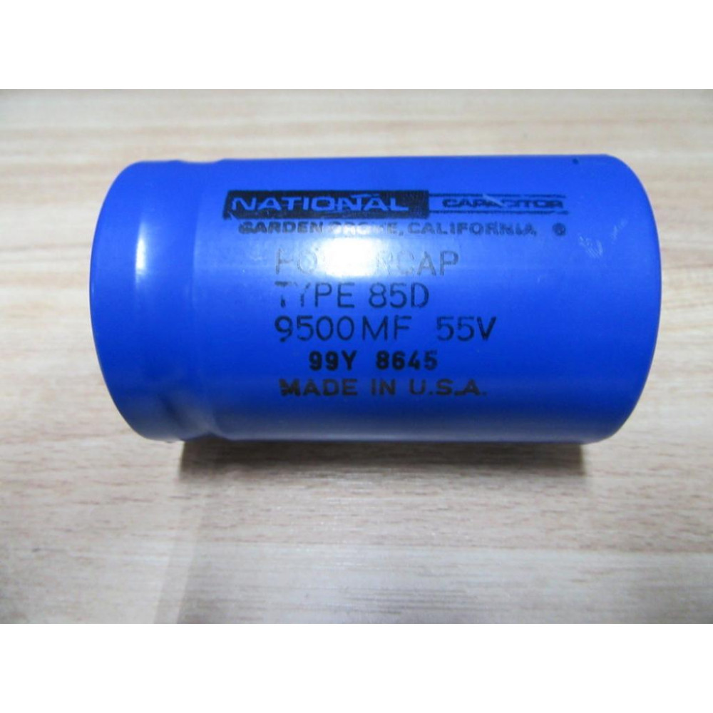 National Capacitor 99Y 8645 Capacitor 9500MF 55V 85D - Used