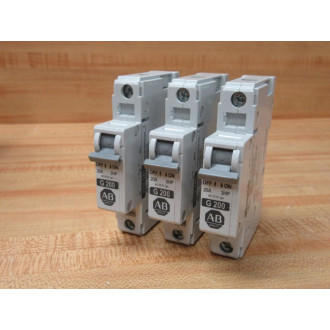 Allen Bradley 1492-CB1G200 Breaker 1492CB1G200 20A 20ASeries C (Pack of 3) - Used