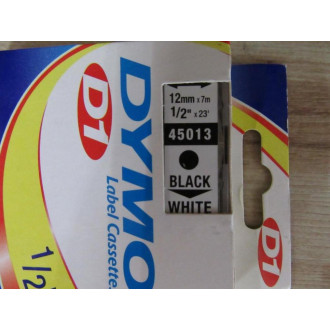 Dymo 45013 Label Cassette White Tape Black Print