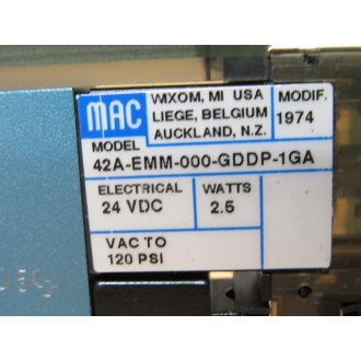 Mac Valves 42A-EMM-000-GDDP-1GA Solenoid Valve - Used