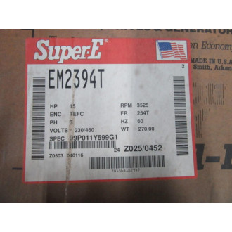 Baldor EM2394T SuperE EM2394T 3525RPM 15HP Frame 254T