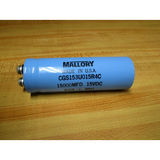 Mallory CGS153U015R4C Capacitor 15000MFD 15VDC - New No Box
