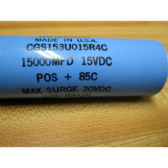 Mallory CGS153U015R4C Capacitor 15000MFD 15VDC - New No Box