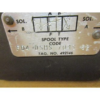 Racine FD4 DSHS 701S 32 Valve FD4DSHS701S32 No Coils - Used