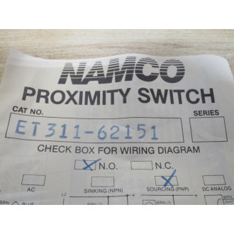 Namco ET31162151 Proximity Switch