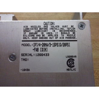Moore Industries IPT4-20MA3-15PSIG20PSI-FA8 Transmitter - New No Box