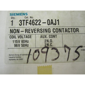 Siemens 3TF4622-0AJ1 Contactor 3TF46220AJ1