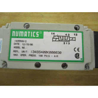 Numatics I34SS400K-000030 Solenoid Valve I34SS400K000030 - New No Box