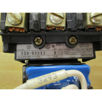 Allen Bradley 500-BOD-93 Contactor 500-B0D-93 Series B - Used