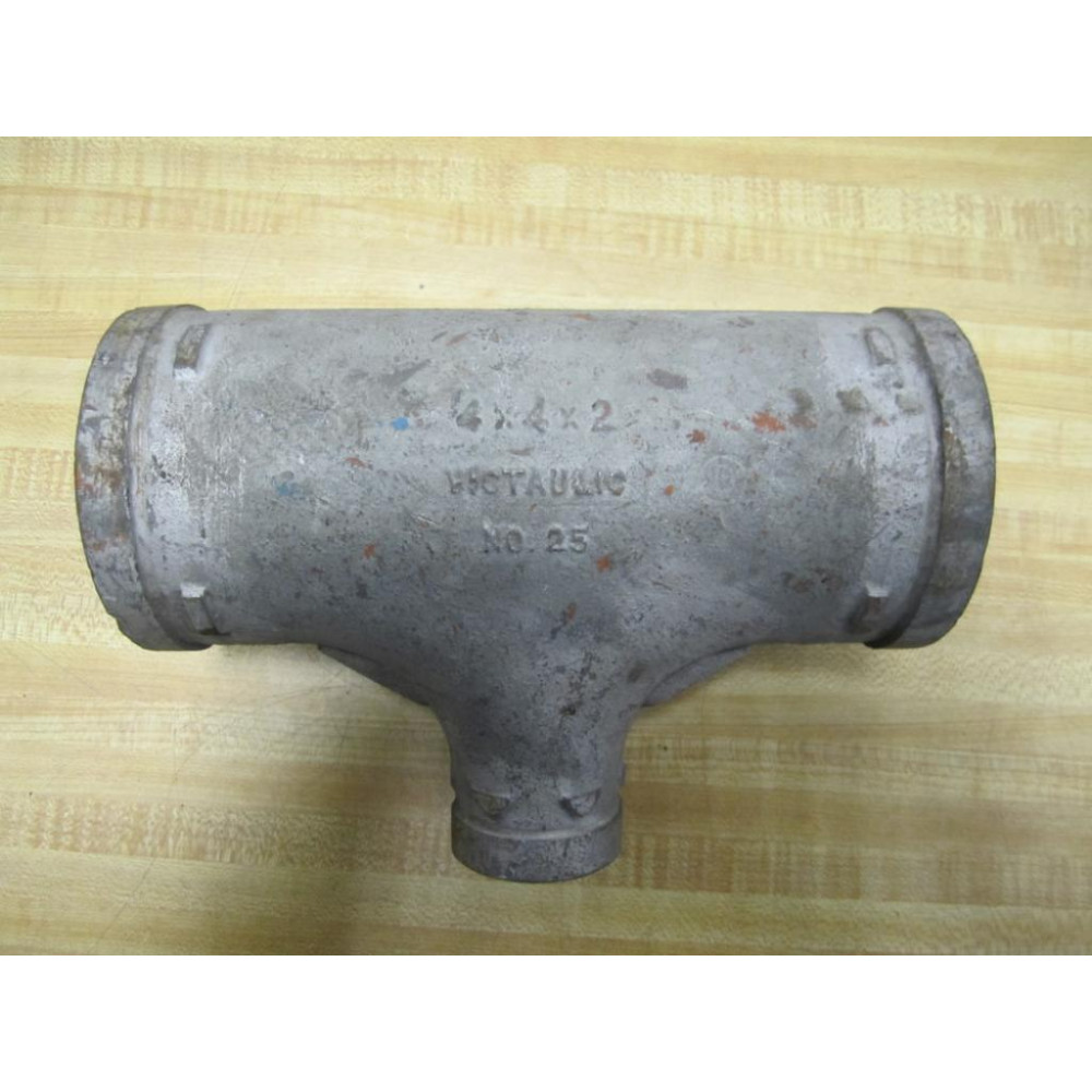 Victaulic 4 X 4 X 2 Style 25 Reducing Tee - New No Box