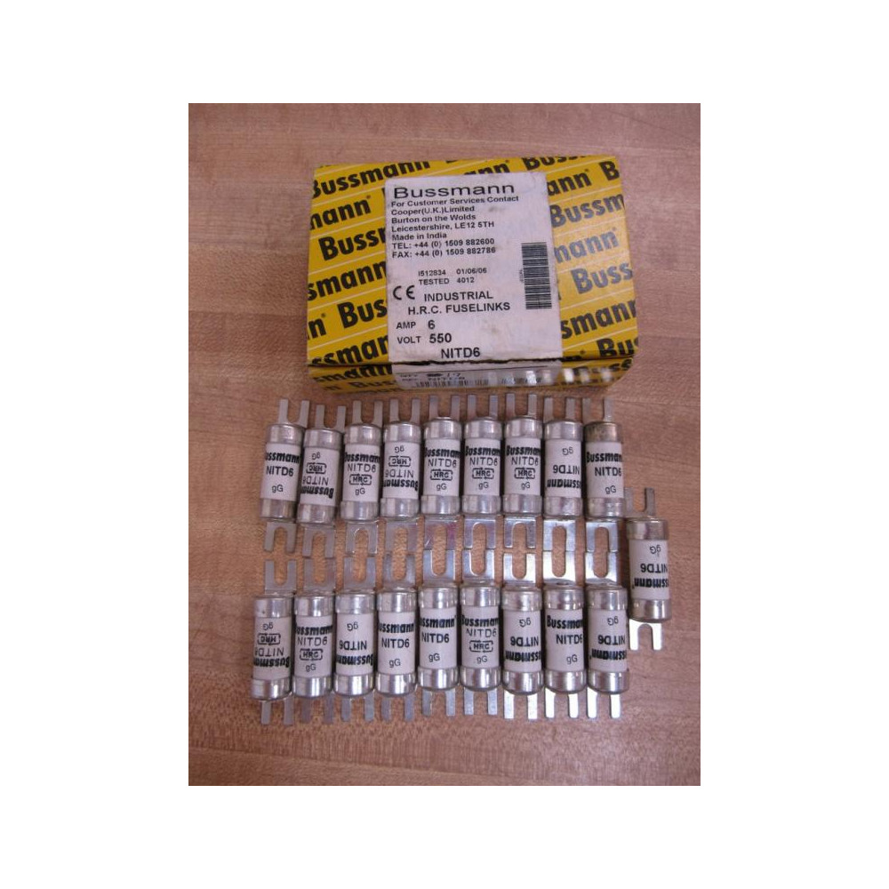 Bussmann NITD6 Fuse 6A 550V (Pack of 19)
