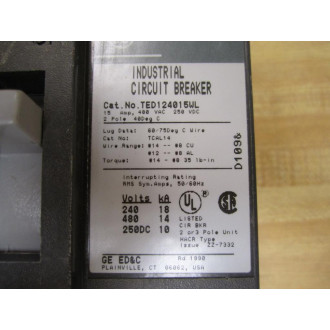General Electric TED124015WL Circuit Breakers Model 3