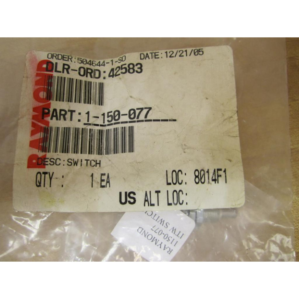 Raymond 1-150-077 1150077 1150-077 ITW Switch
