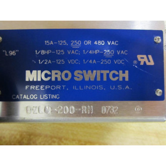 Micro Switch BZLN-200-RH Switch - New No Box