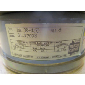 Mercoid Control DA 38-153 Thermostatic Switch RG8