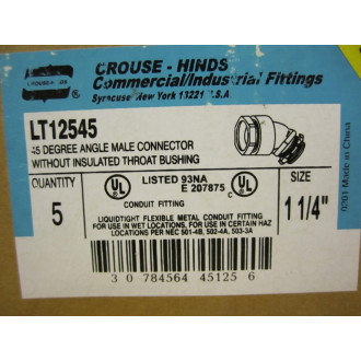 Crouse & Hinds LT12545 1-14 Male Connector (Pack of 5)