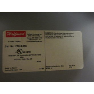 Hoffman F66LE45C 45 Degree Elbow Outside