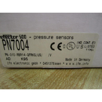 IFM Efector PN7004 Pressure Sensor PN-010-RBR14-QFRKGUS V