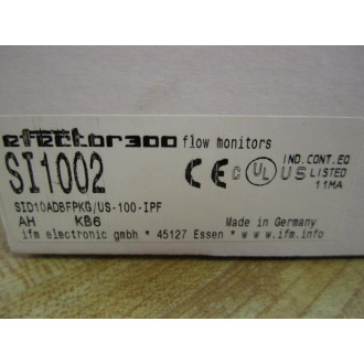 IFM Efector SI1002 Flow Monitor SID10ADBFPKGUS-100-IPF