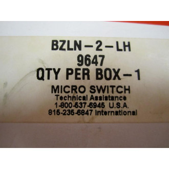 Honeywell BZLN-2-LH Limit Switch BZLN2LH