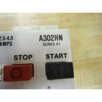 Cutler Hammer A302HN Motor Starter Protector 2.5-4.0 Amps Series A1 - Used
