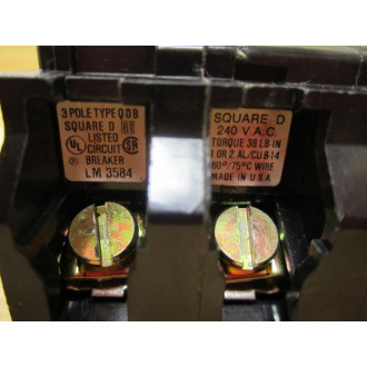 Square D QOB330 Circuit Breaker 30A 3 Pole (Pack of 2) - Used
