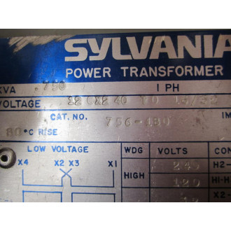 Sylvania 756-1B0 Power Transformer 756-1BO - New No Box
