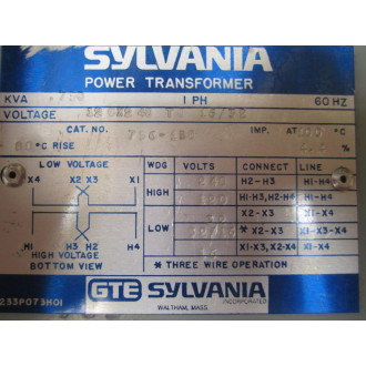Sylvania 756-1B0 Power Transformer 756-1BO - New No Box