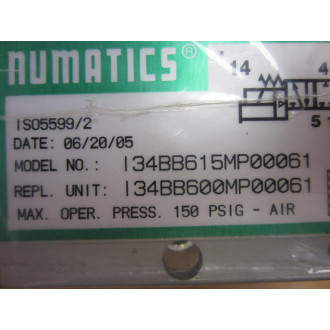 Numatics I34BB615MP00061 Solenoid Valve I34BB600MP00061