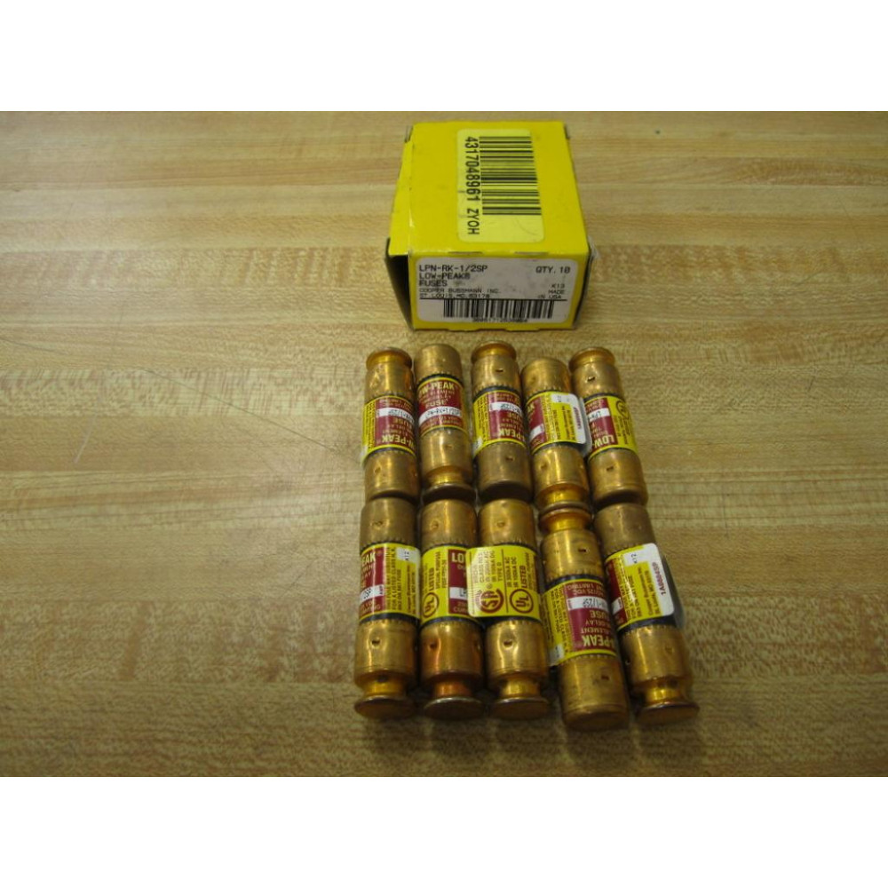 Bussmann LPN-RK-12SP LPNRK12SP Low Peak Fuse .5 Amps (Pack of 10)