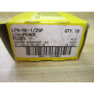 Bussmann LPN-RK-12SP LPNRK12SP Low Peak Fuse .5 Amps (Pack of 10)