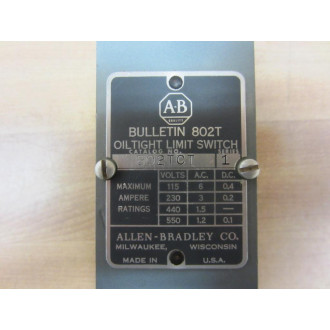 Allen Bradley 802T-CT Oiltight Limit Switch 802TCT Series 1 - New No Box