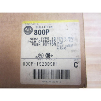 Allen Bradley 800P-1S2BBSM1 Push Button 800P1S2BBSM1