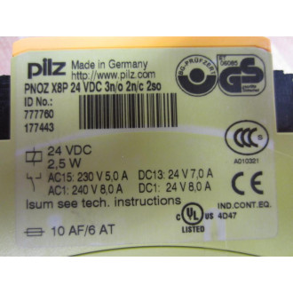 Pilz PNOZ X8P Relay 24VDC PNOZX8P