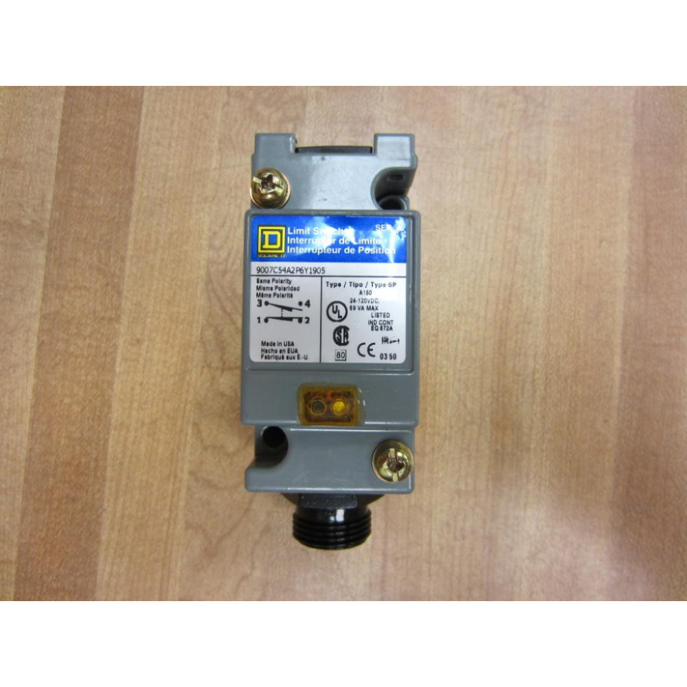 Square D 9007C54A2P6Y1905 Limit Switch Series A No Operating Head - New No Box