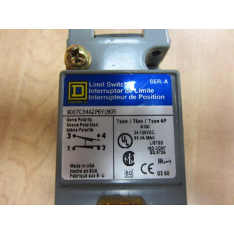 Square D 9007C54A2P6Y1905 Limit Switch Series A No Operating Head - New No Box