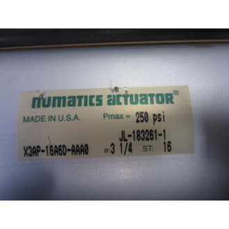 Numatics X3AP-16A6D-AAA0 Actuator X3AP16A6DAAA0 - New No Box