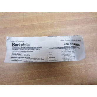 Barksdale 426T2-12 Pressure Transducer 426T212