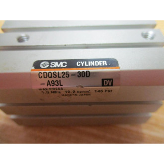 SMC CDQSL25-30D-A93L Cylinder CDQSL2530DA93L - New No Box