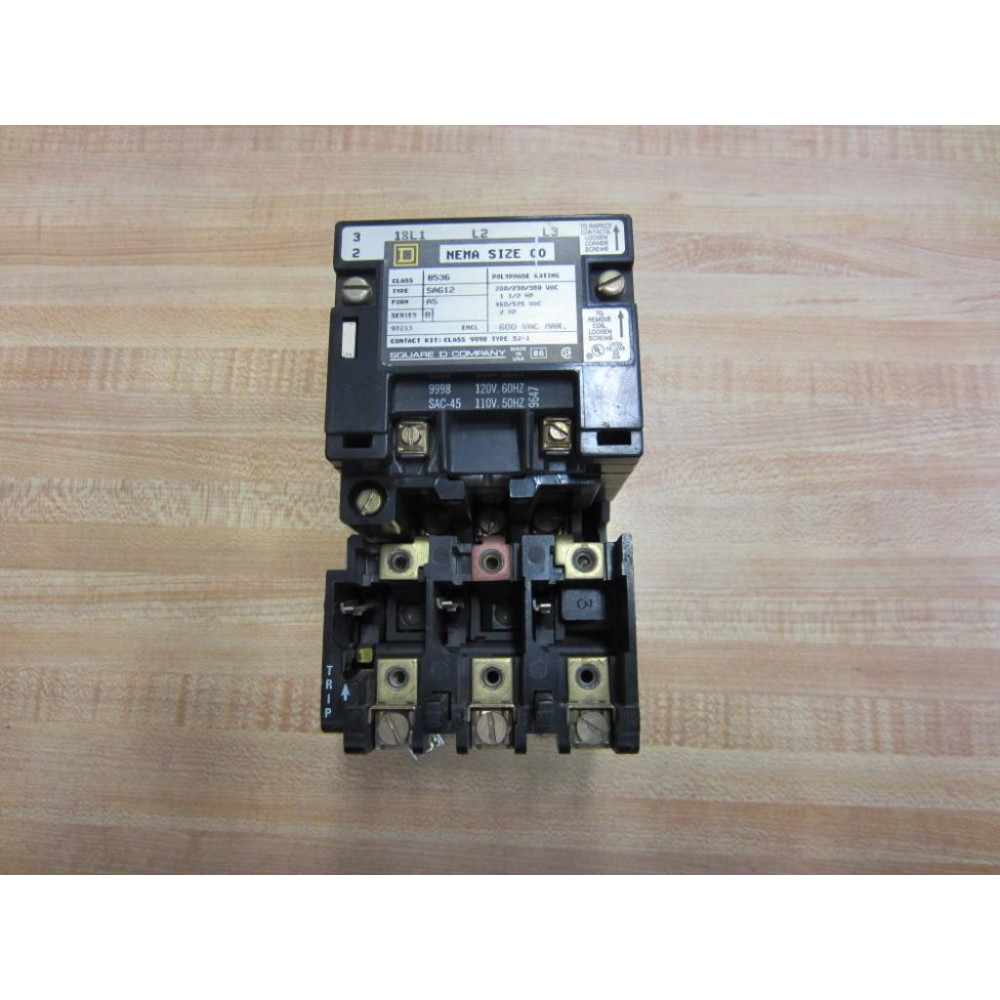 Square D 8536-SAG12 Starter 8536SAG12 Series B - Used