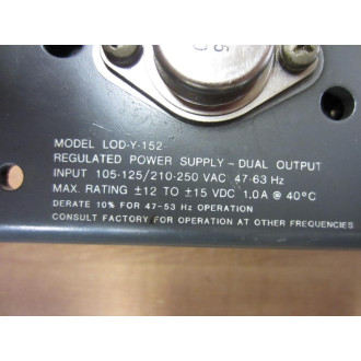 Lambda LOD-Y-152 Regulated Power Supply - Dual Output - Used